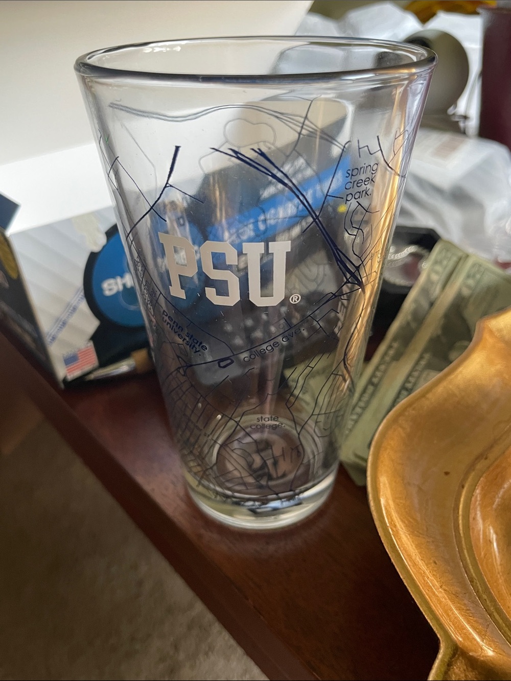 Branded Clear Glass Pint - Penn State set of 2 glasses
